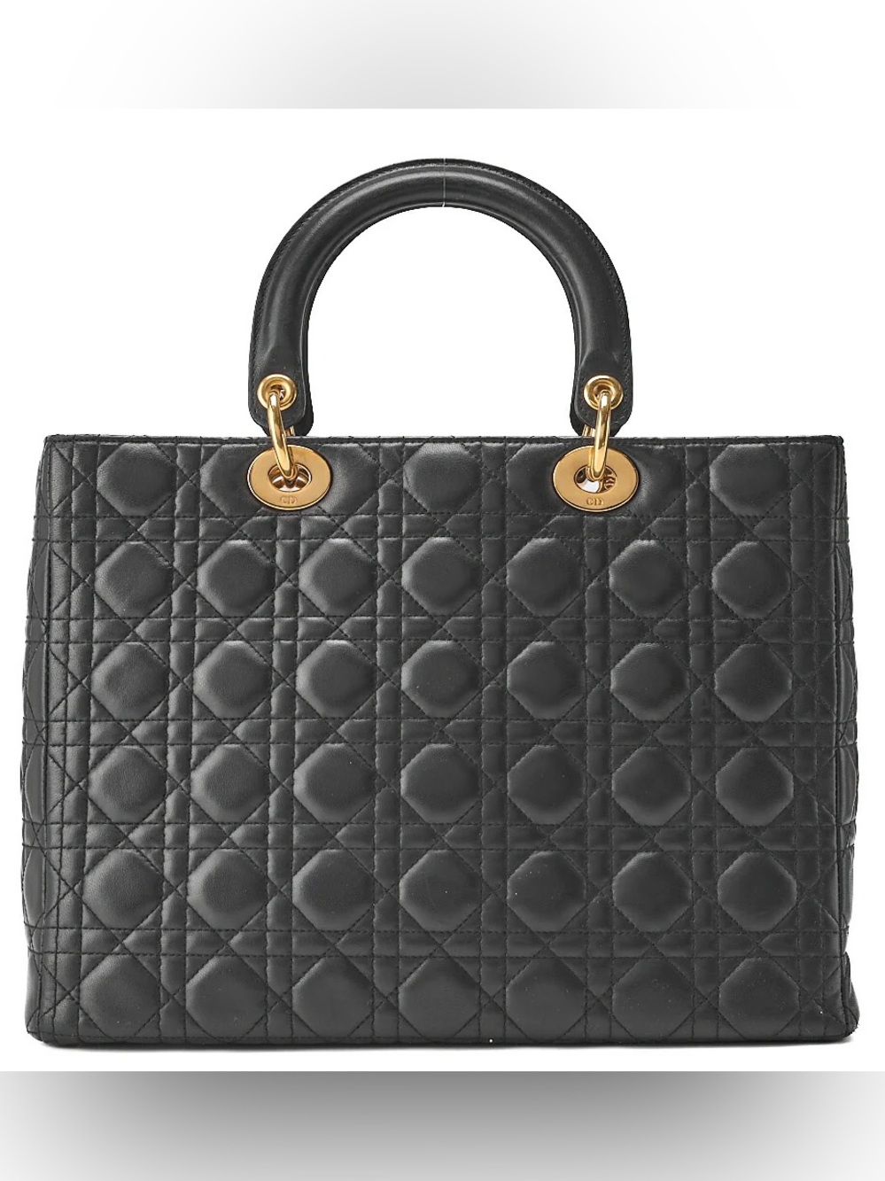 Dior Lady Dior Cannage Handbag Large Size Lambskin Gold-Tone Hardware - Picture 2 of 6